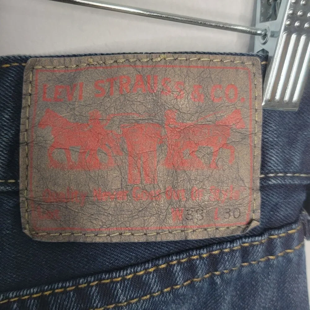 Levi's Type‎ 1 Jeans Iconic Straight Men's Size 38x29 Dark Wash Cotton Blend